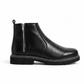 8020-Black Zipper Chelsea Boots