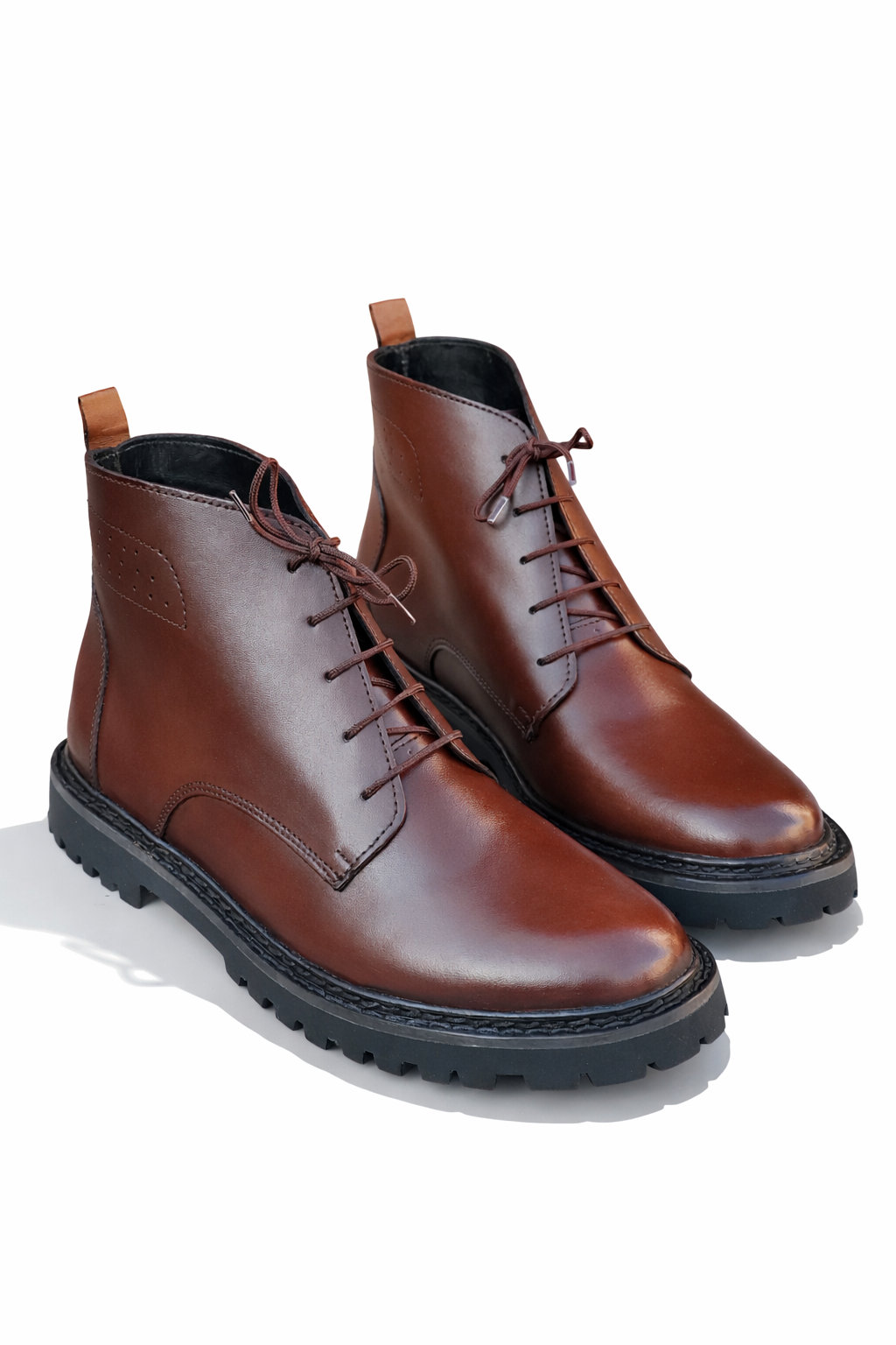 SKU:1006-Brown Soft Cow Leather Chukka boots - DeVogue