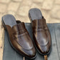 5044-Brown Mule style Pure Cow Leather Shoe - DeVogue