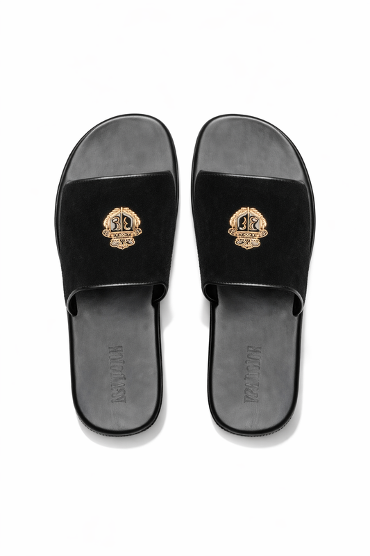 CT-01-Black Suede Chappal - DeVogue