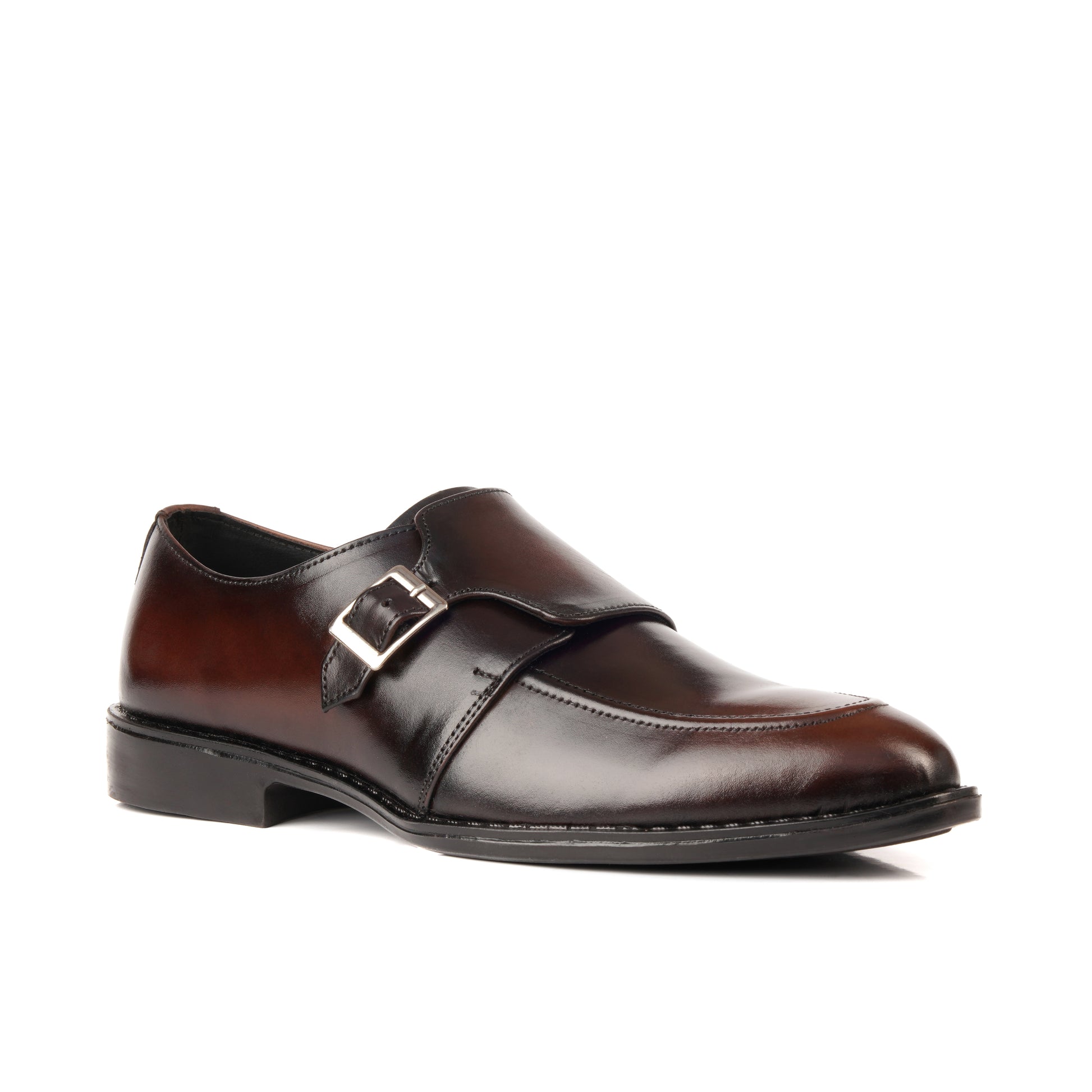 7011-Brown Rubber Sole Cow Leather Formal - DeVogue