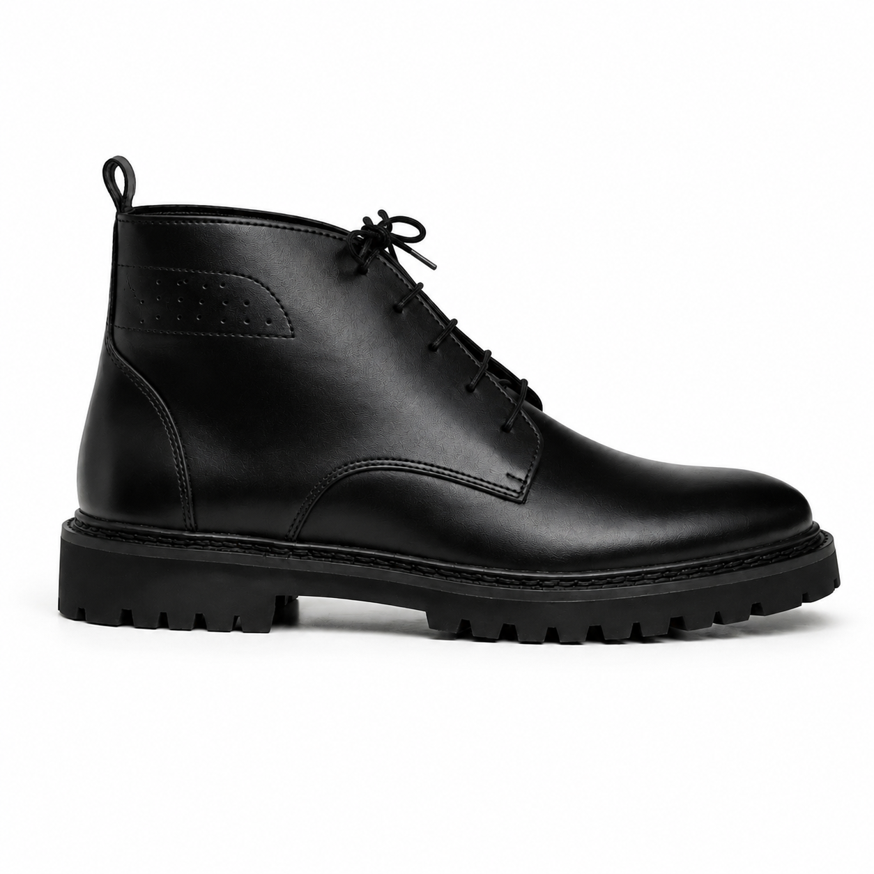 SKU:1006-Black Soft Cow Leather Chukka boots