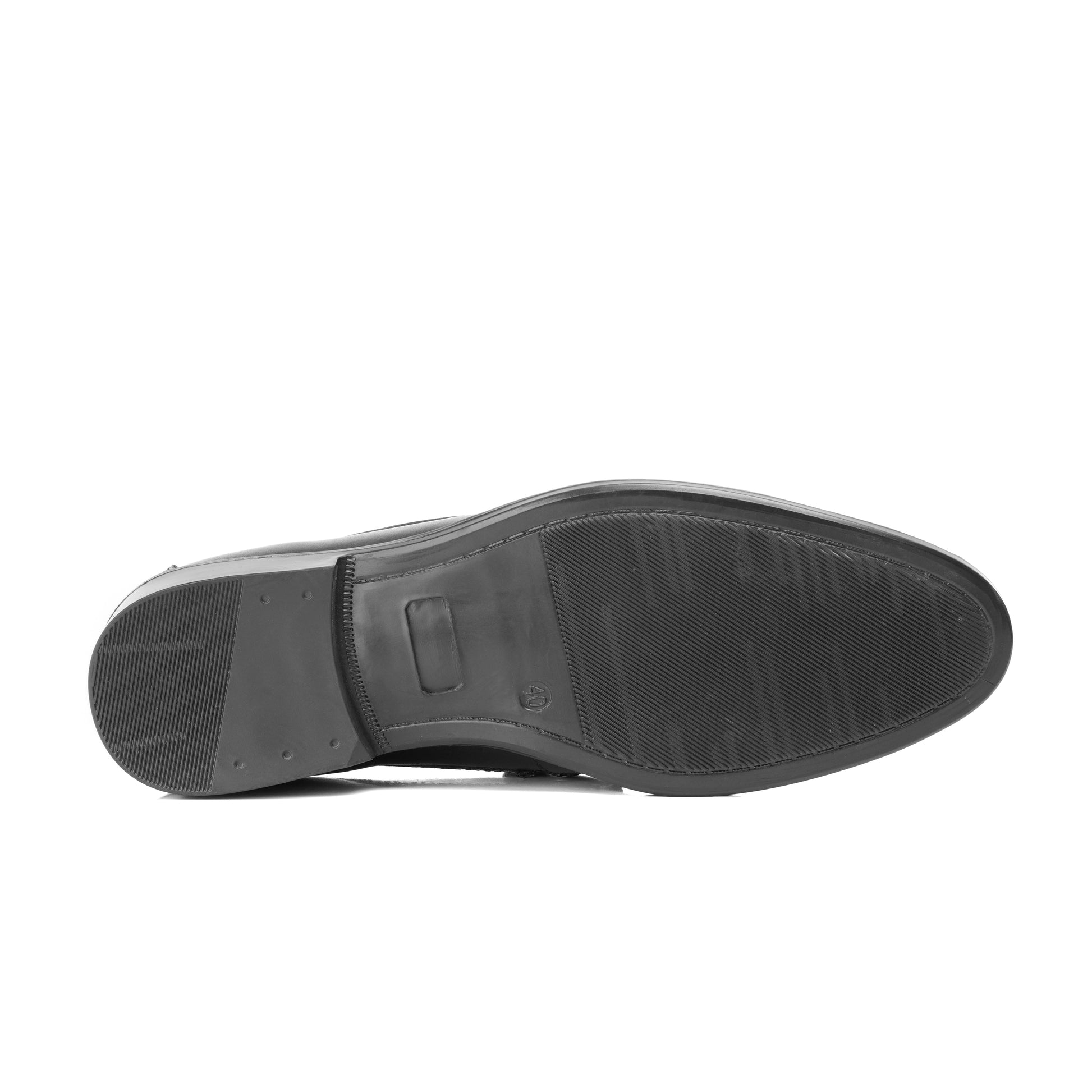ST-05-Black Cow Leather Horse bit Formal Loafer Style In Rubber sole - DeVogue