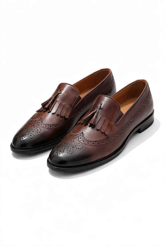 SKU:2038-Brown beard Style Leather sole - DeVogue
