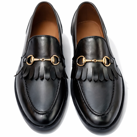 9001-Beard Cow Leather Formal Two Tone Style