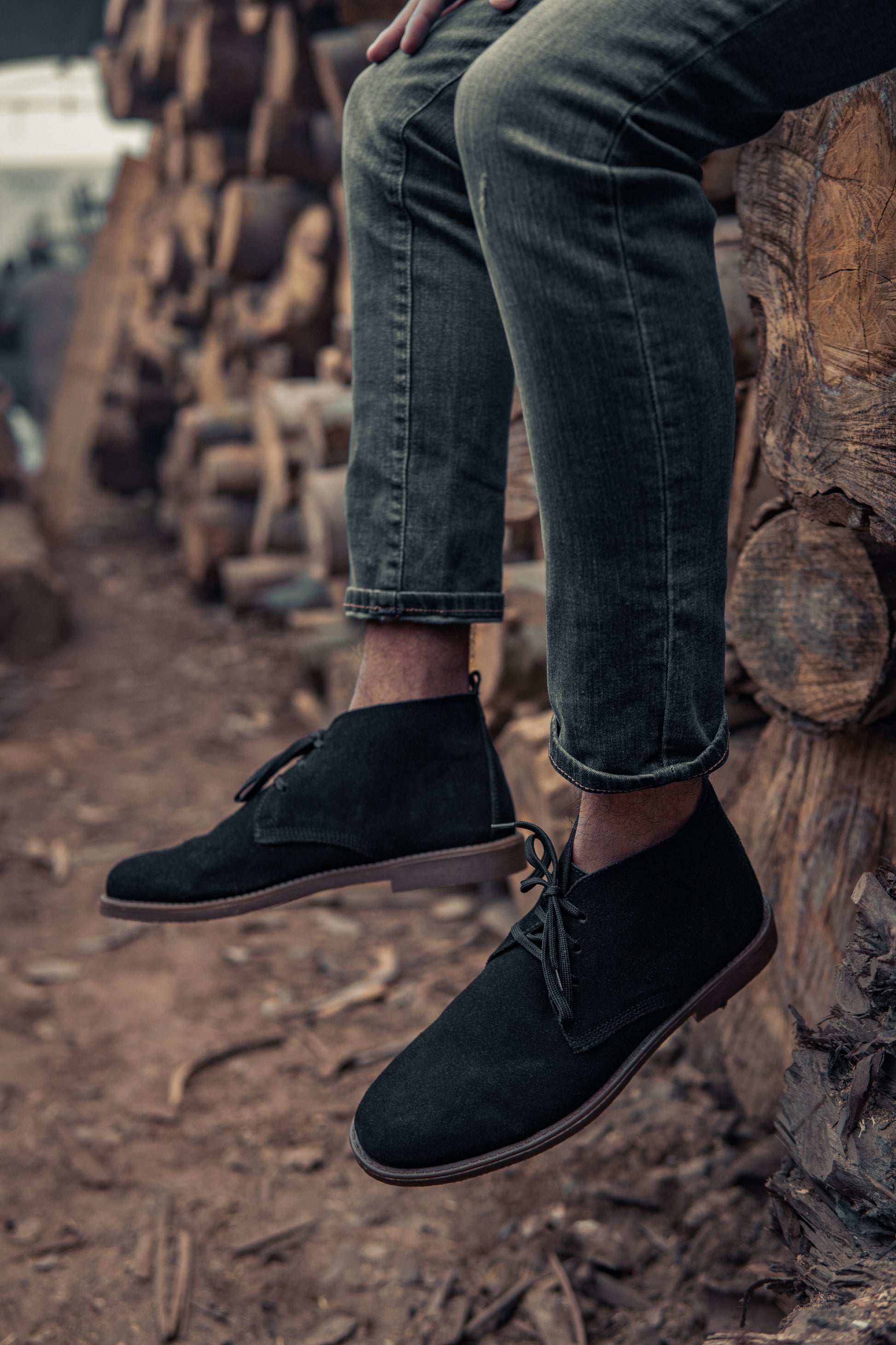 SKU: 1002- Black Suede Shoes - DeVogue