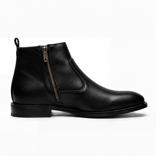 LT-01 Black Mild Ankle Boots Cow Leather