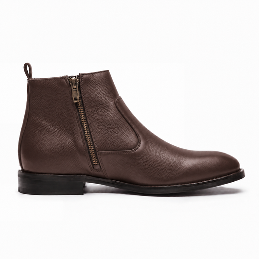 LT-01 Brown Mild Ankle Boots Cow Leather