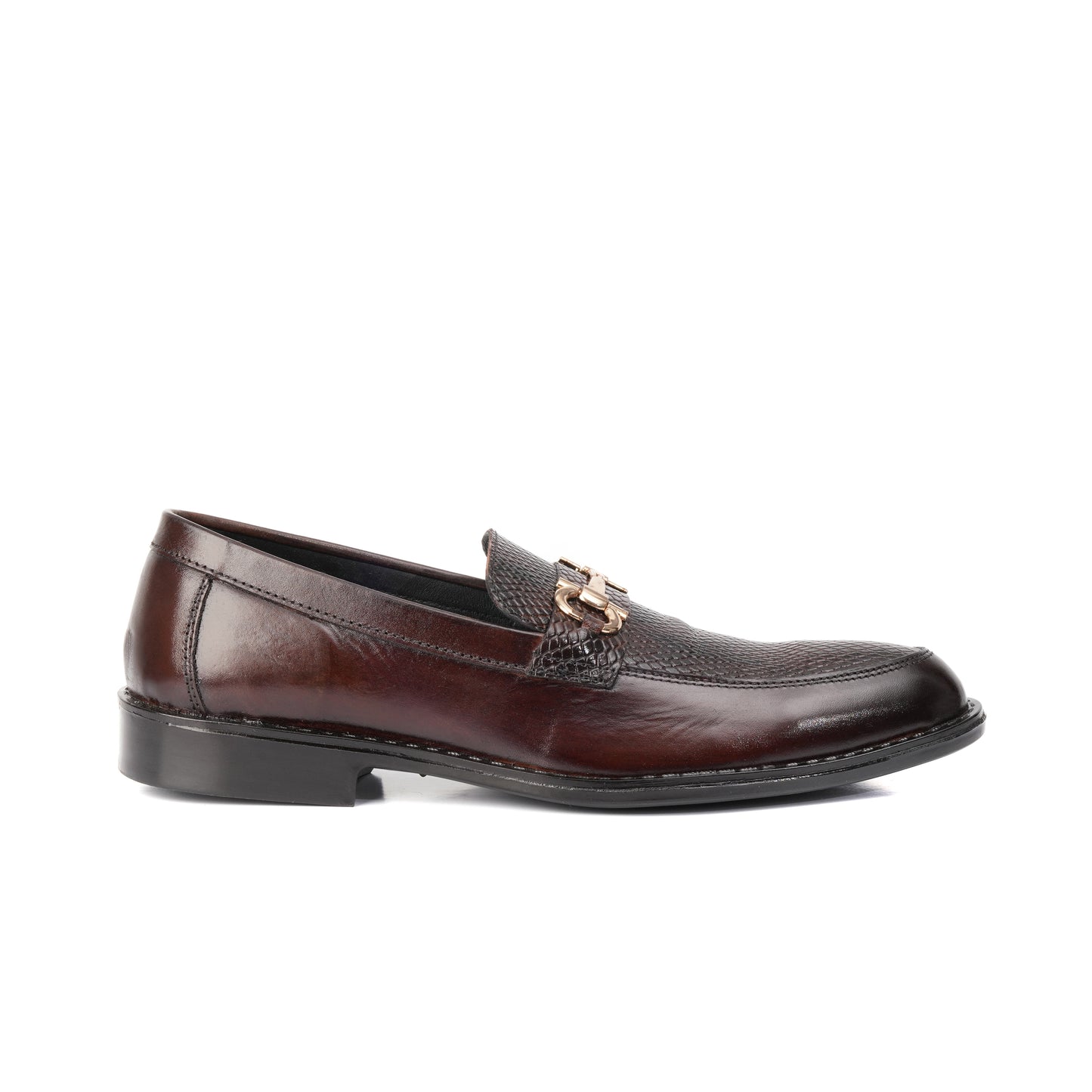 ST-05-Snake Brown Cow Leather Horse bit Formal - DeVogue