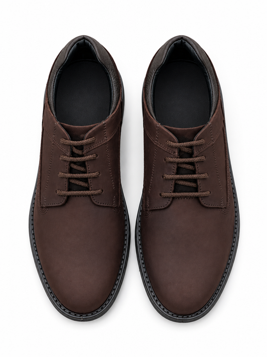 7069-Oily Brown Casual Suede Shoes with extra comfort on back