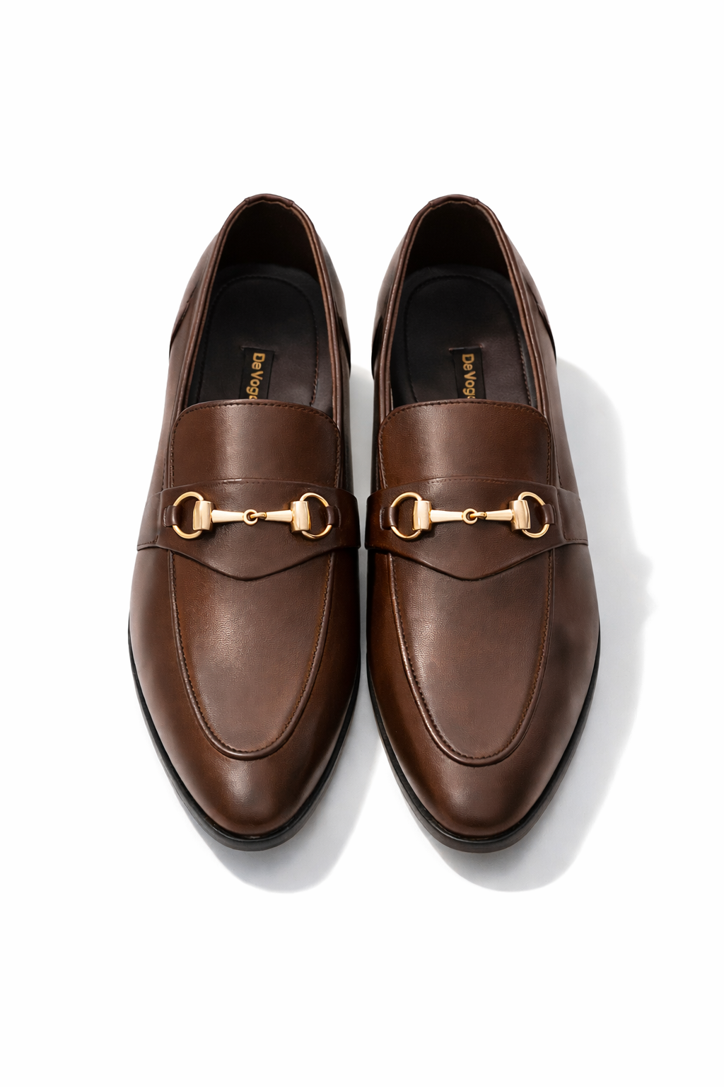 4003-Brown Cow Leather Formal Loafer Style in Rubber sole - DeVogue