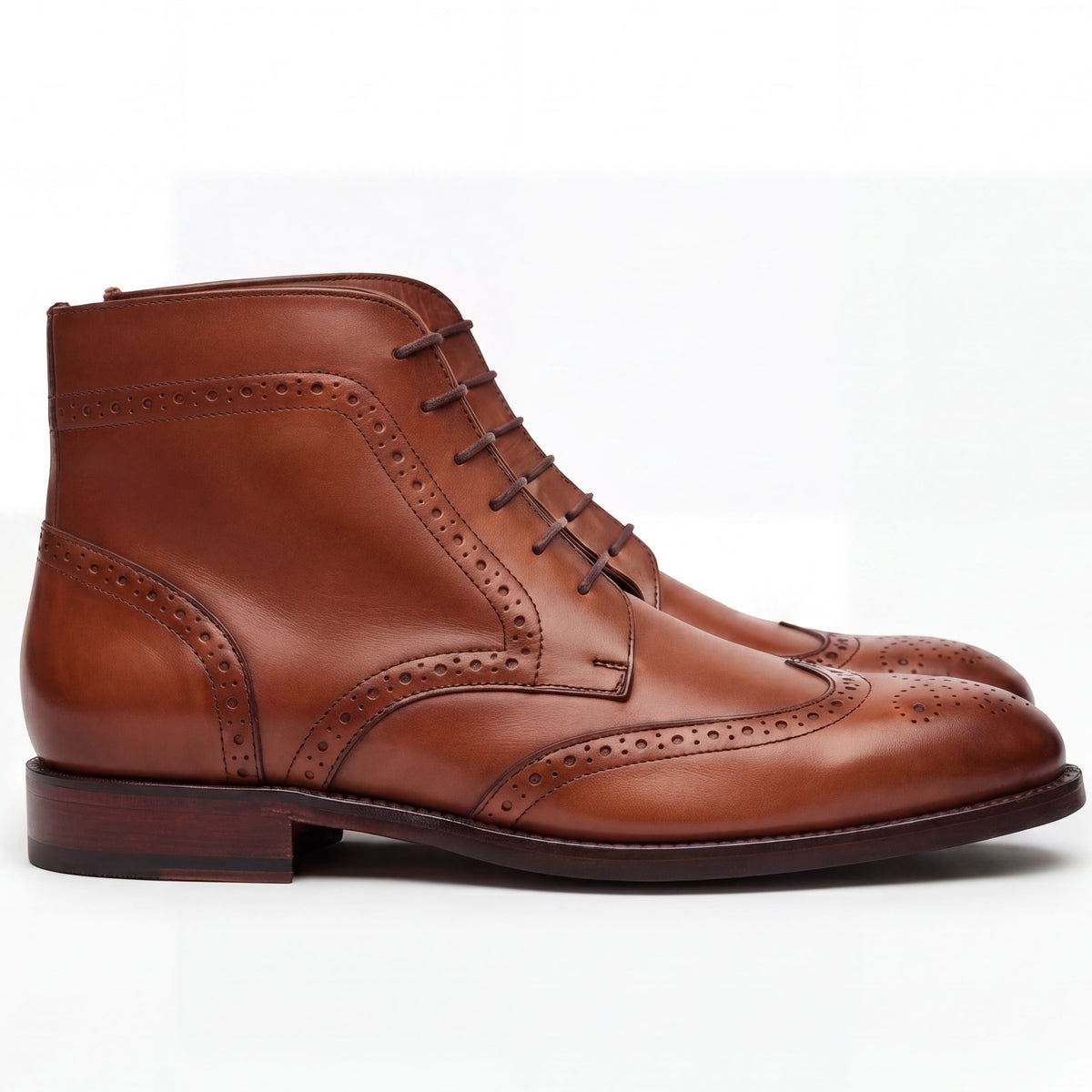 9035-Brown Royal High Ankle Brogue Laces Shoe