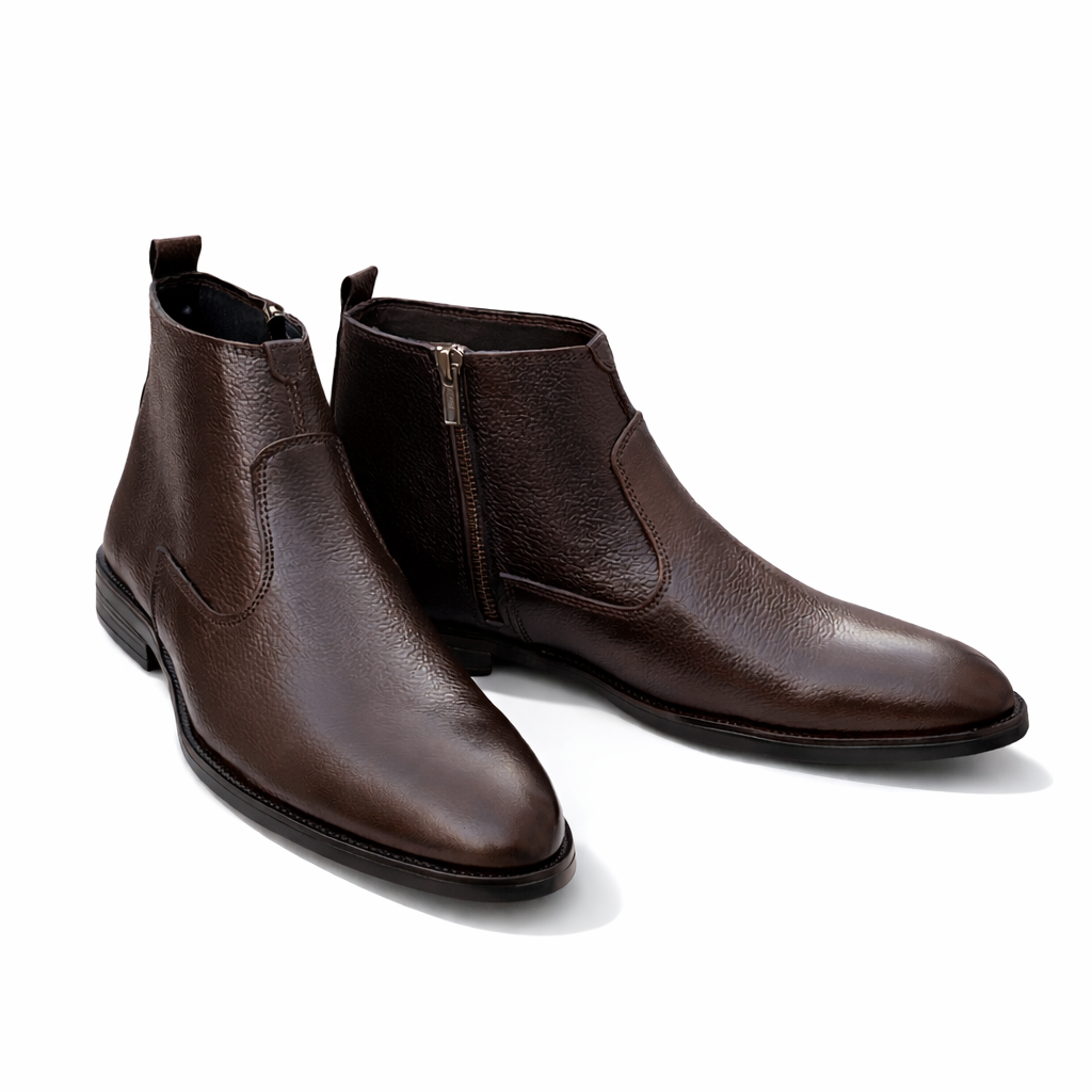LT-01 Brown Mild Ankle Boots Cow Leather - DeVogue