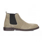 8011-Cream Fawn Suede Leather Chelsea boots