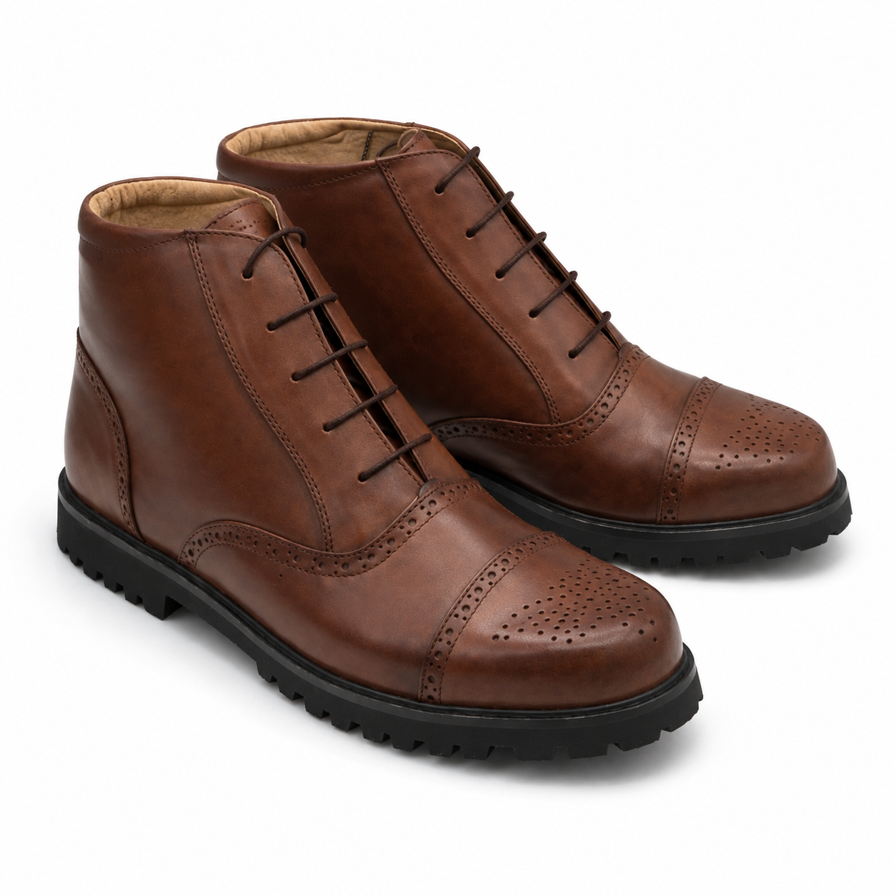 SKU:1005-Brown Soft Cow Leather Chukka boots