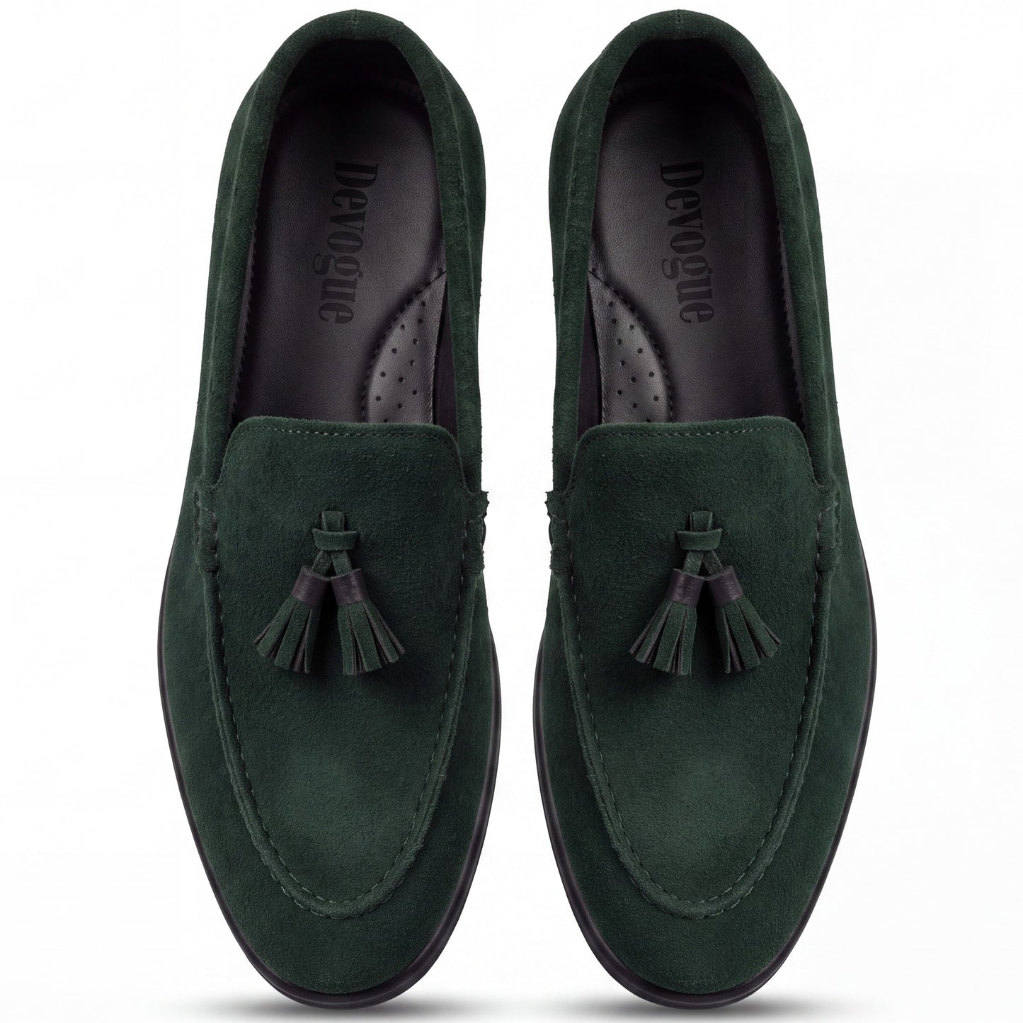 LP-02 Green Tassel loafers with Black sole