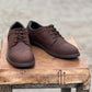 7069-Oily Brown Casual Suede Shoes with extra comfort on back - DeVogue