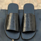 408-Black Chappal style Pure Cow Leather Shoes - DeVogue