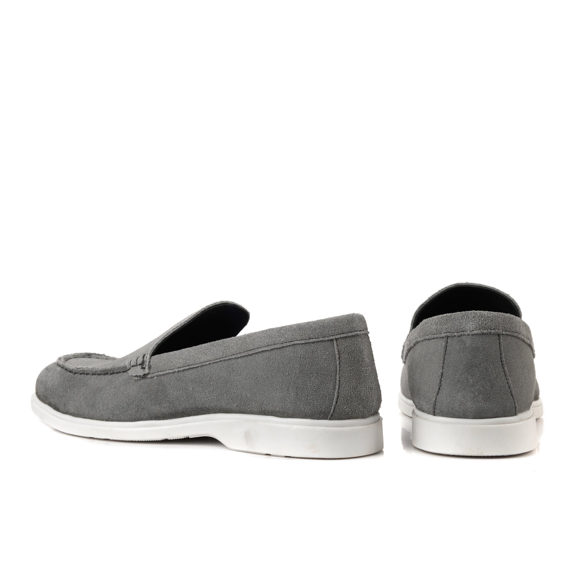 LP-01 Grey loafers with white sole - DeVogue