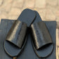 408-Black Chappal style Pure Cow Leather Shoes - DeVogue