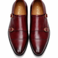 2011-Burgundy Cow Leather Formal Double Monk Style - DeVogue