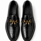 ST-12 Black Croc loafers with Patina finish