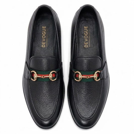 4030-Black Grain Premium Formal leather loafers