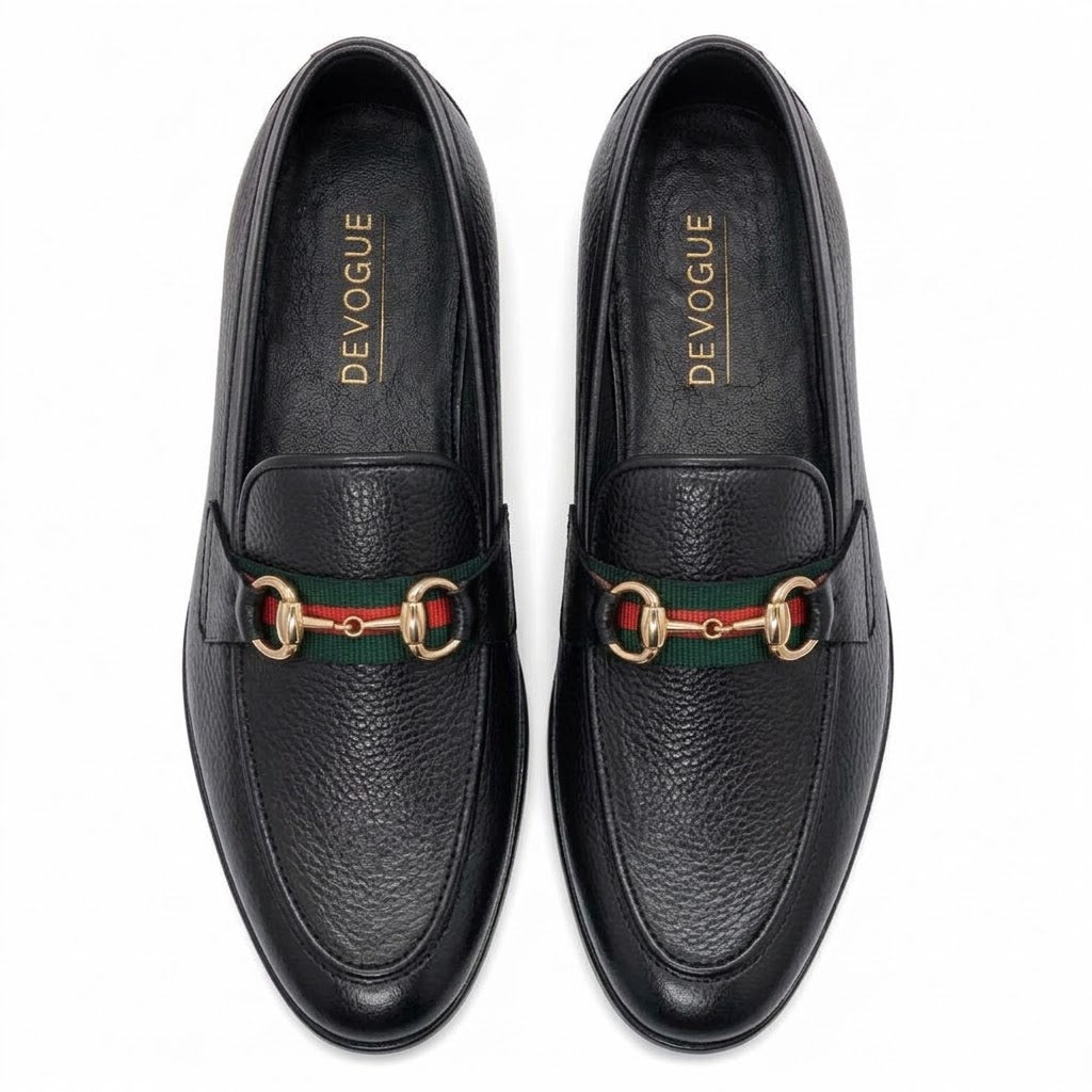 4030-Black Grain Premium Formal leather loafers