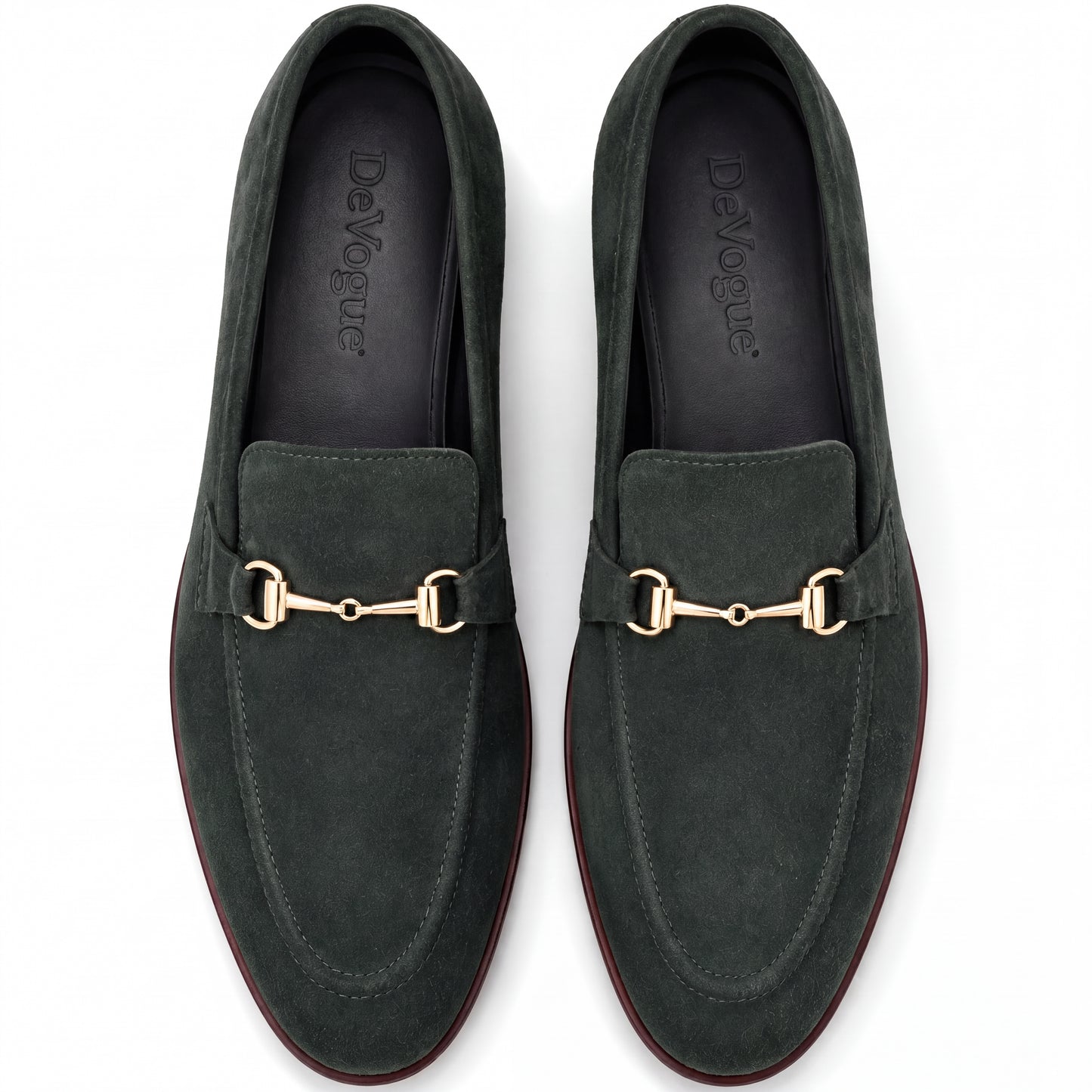 4001-Green Suede Goat Leather Formal Horse Bit Style
