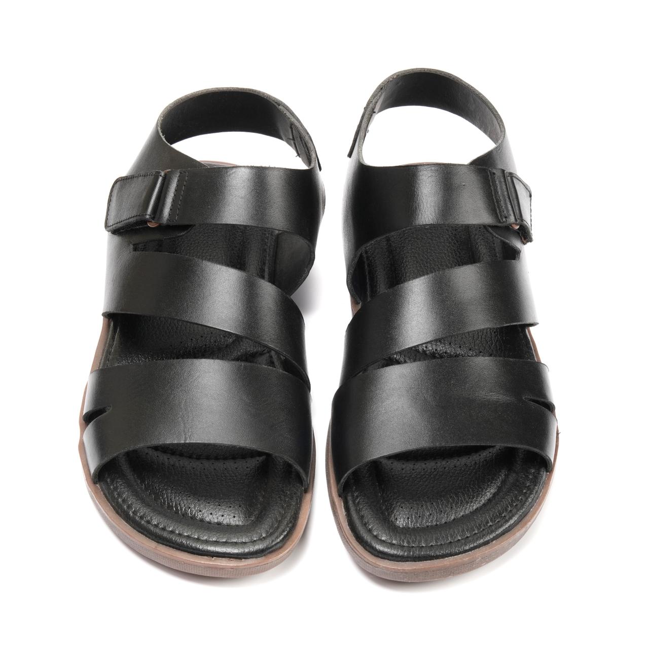 701-Black Sandal style Pure Cow Leather Shoes Trending shoes