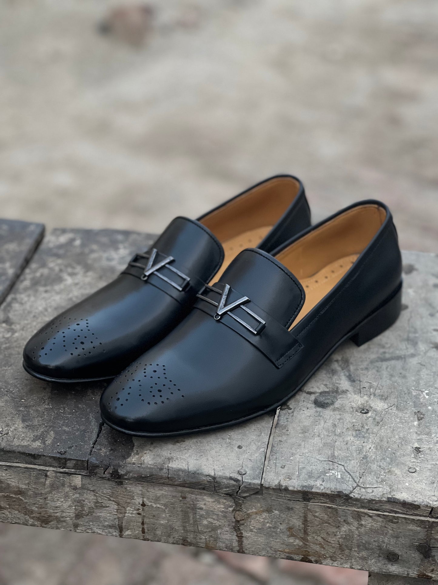 ST-3003-Black Cow Leather Formal Loafer Style