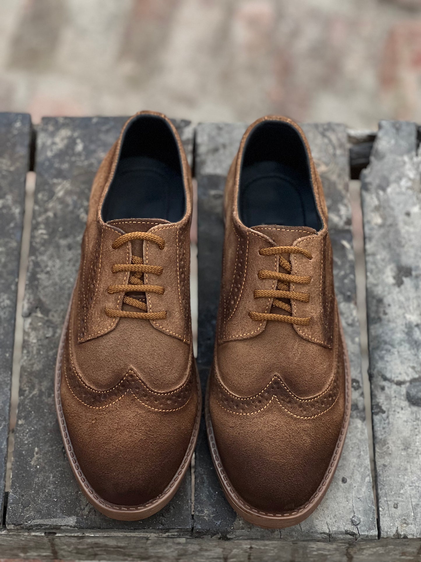 7058 - Shaded Camel Casual Suede Shoes – DeVogue