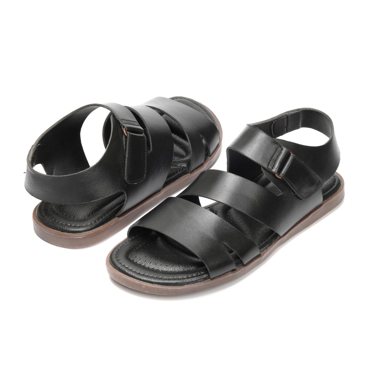 701-Black Sandal style Pure Cow Leather Shoes Trending shoes