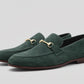 4001-Green Suede Goat Leather Formal Horse Bit Style