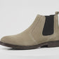 8011-Cream Fawn Suede Leather Chelsea boots