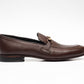 SKU:4020-Brown Grain Premium Formal leather loafers - Devogue store