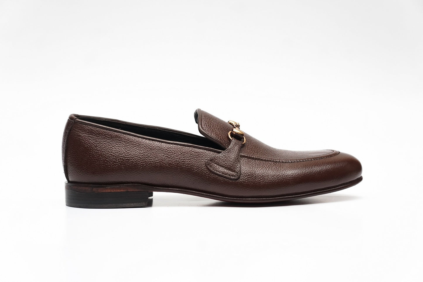 SKU:4020-Brown Grain Premium Formal leather loafers - Devogue store