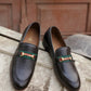 SKU:4030-Brown Grain Premium Formal leather loafers - Devogue store