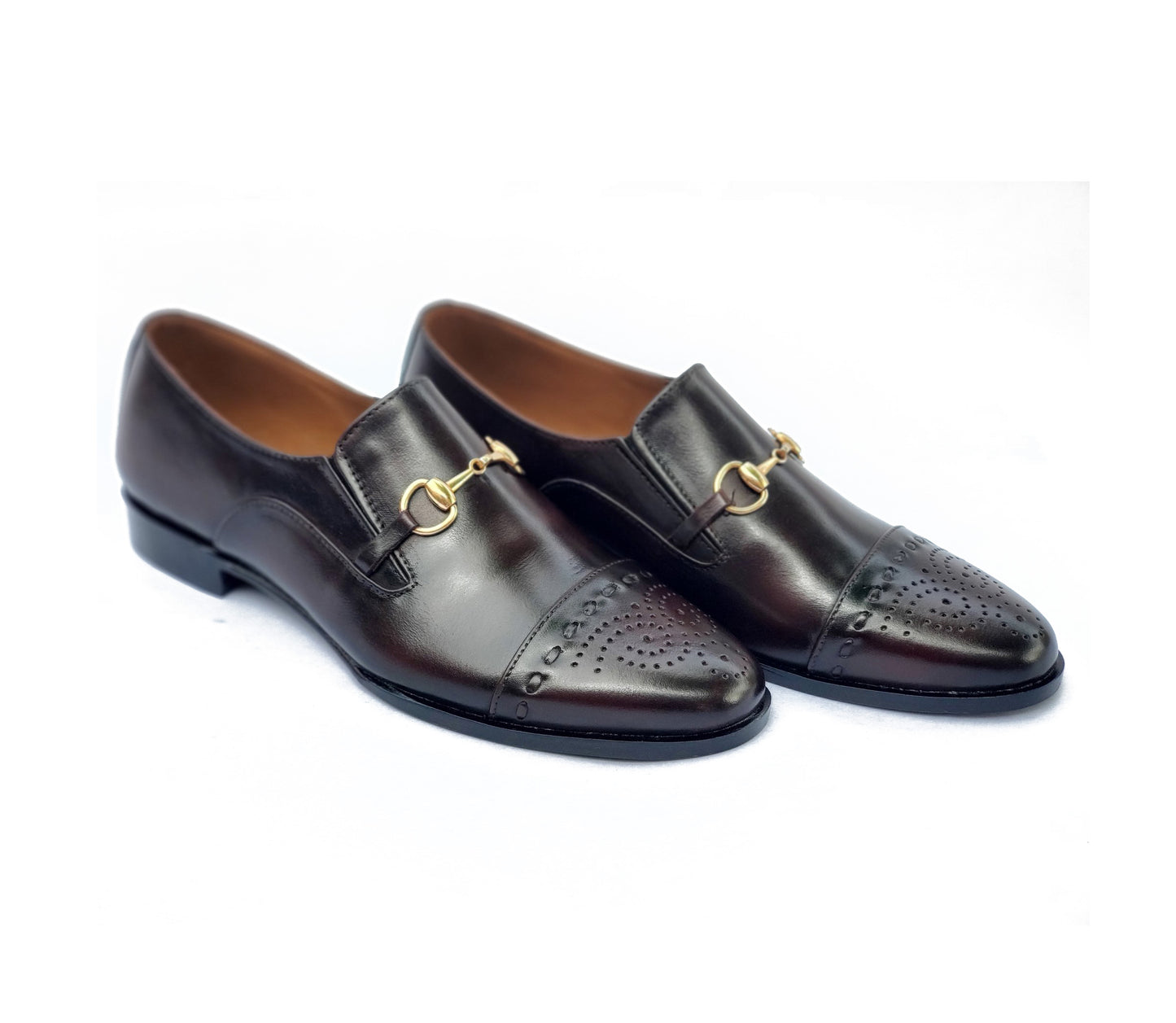 2001-Brogue Cow Leather Formal Two Tone Style