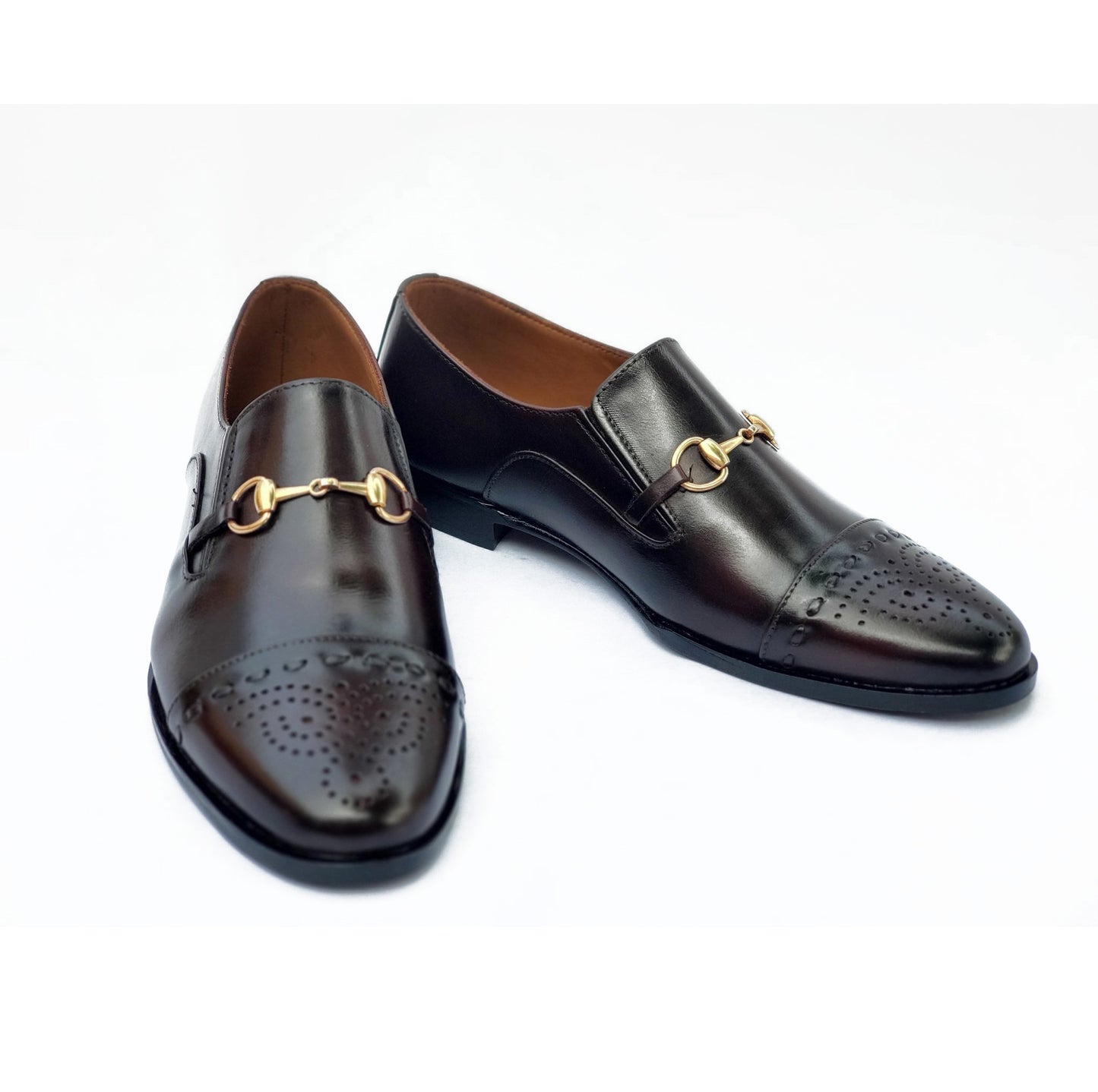 2001-Brogue Cow Leather Formal Two Tone Style