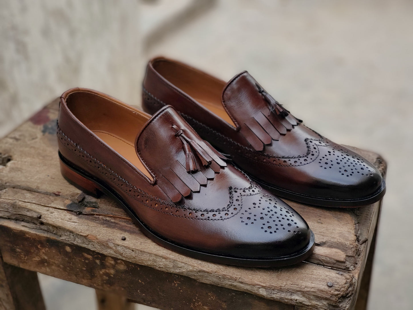 SKU:2038-Brown beard Style Leather sole - DeVogue