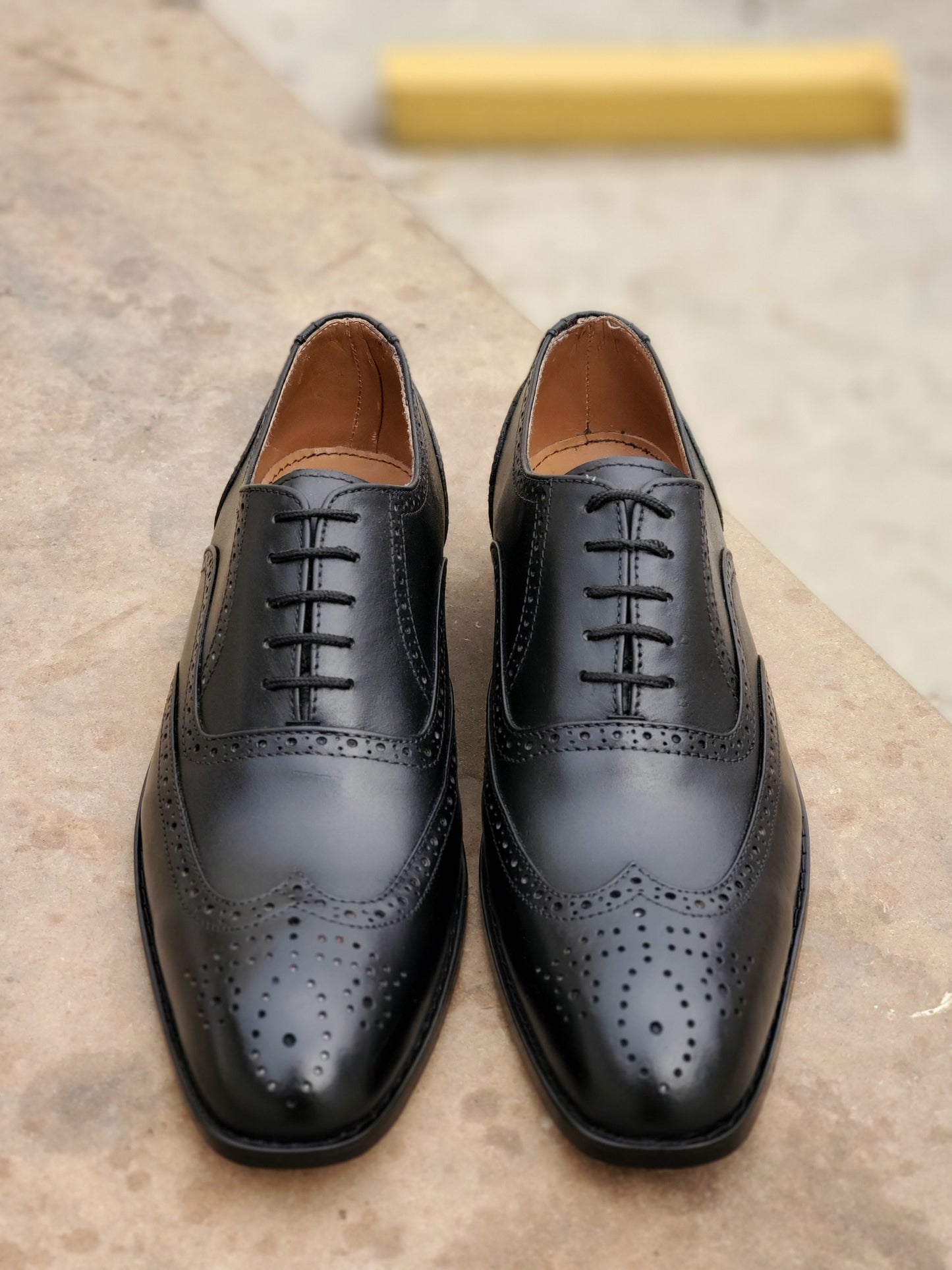 Royal Black Brogue laced shoe