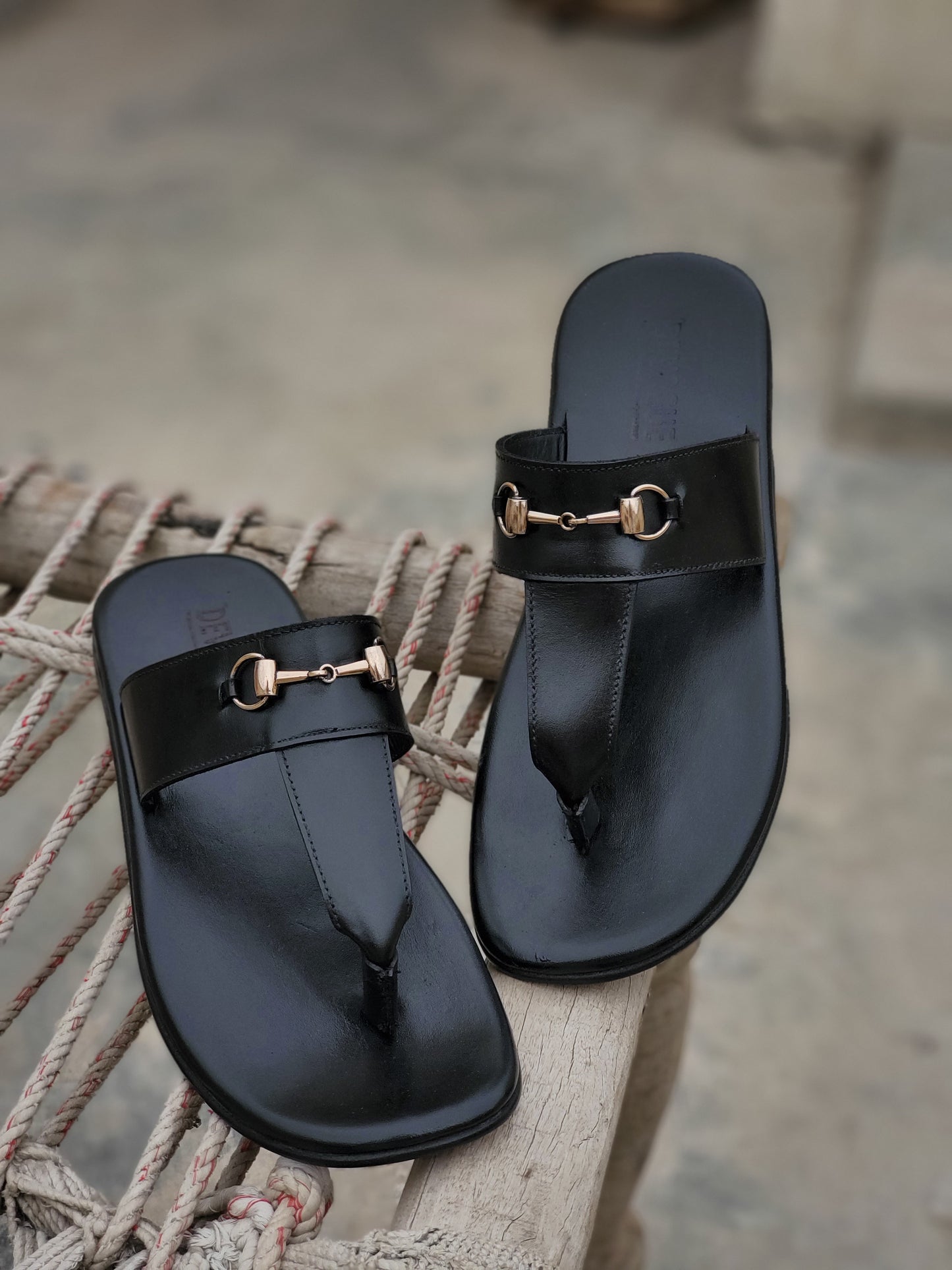 R-201-Black Horse bit Chappal Premium Quality Chappal Pure Cow Leather ...