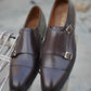 SKU:2011-Tan Cow Leather Formal Double Monk Style