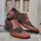 SKU:2333-Brown Croc Suede Style Leather sole - DeVogue