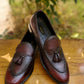 4040-Maroon Mild Cow Leather Formal Horse Bit Style - DeVogue