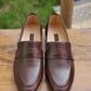 4033-Brown Soft Grain Premium Formal leather loafers - DeVogue