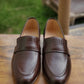 4033-Brown Soft Grain Premium Formal leather loafers - DeVogue