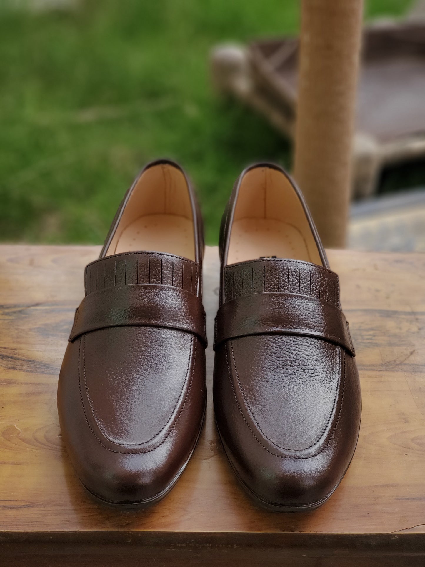 4033-Brown Soft Grain Premium Formal leather loafers