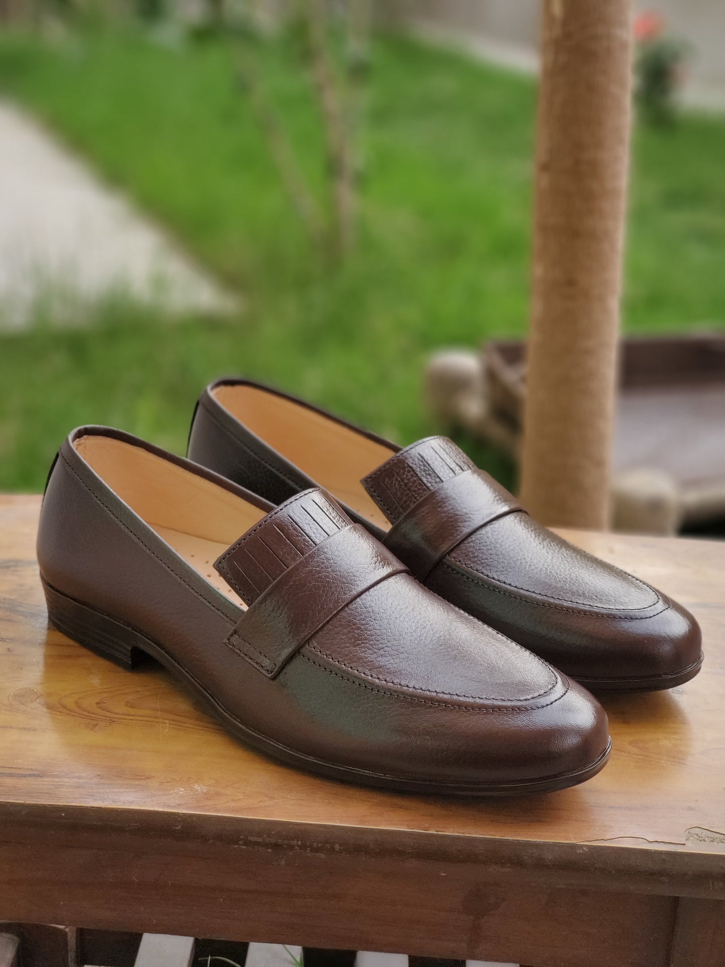 4033-Brown Soft Grain Premium Formal leather loafers